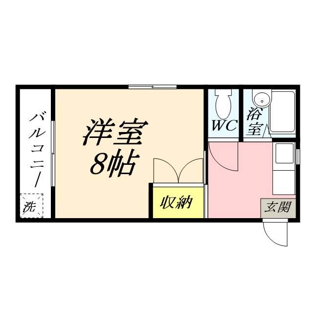 リトルハイム長岡60(1K/1階)の間取り写真