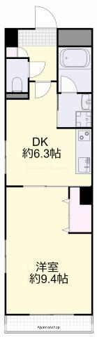 アンジュール(1DK/2階)の間取り写真