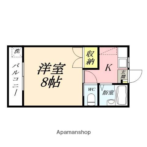 ラ・ヴィータ西市(1K/4階)の間取り写真