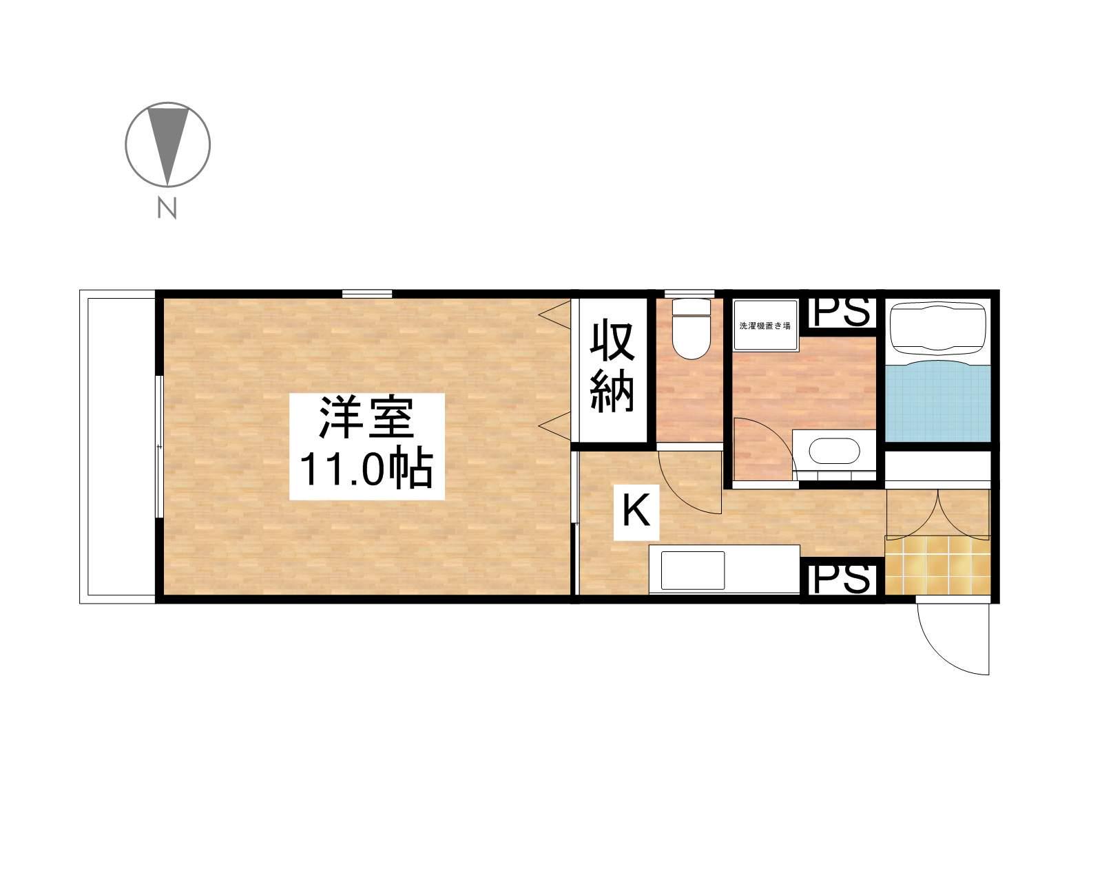 TOUENBLDG(1K/4階)の間取り写真