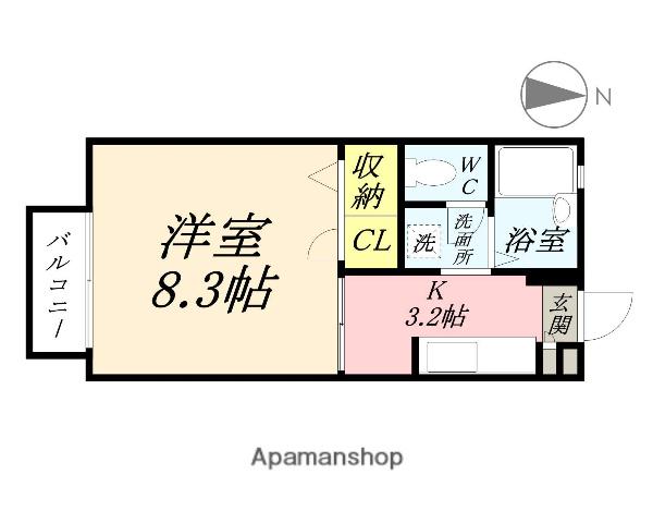シャーメゾンアメニティ(1K/2階)の間取り写真