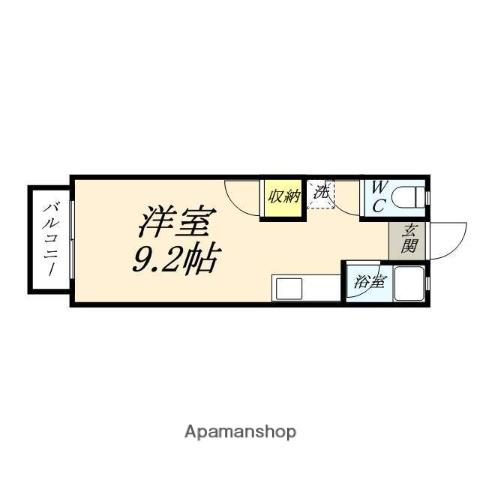 ソレイユK(1K/3階)の間取り写真