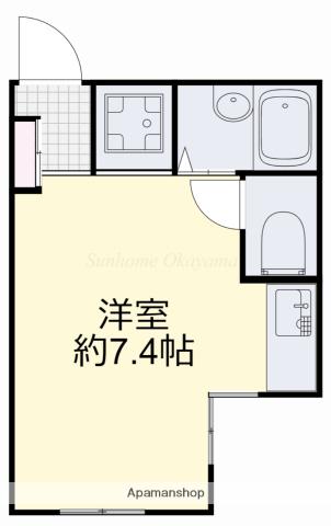 ルシエル番町(ワンルーム/2階)の間取り写真