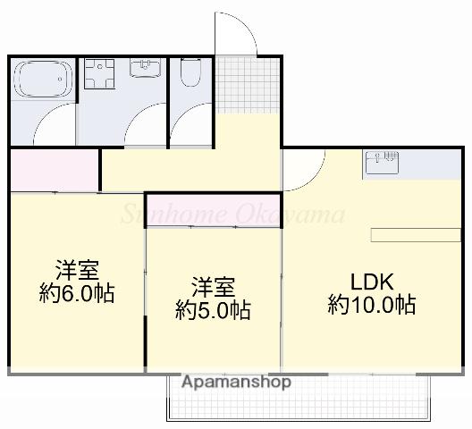 フェリーチェ中仙道A(2LDK/2階)の間取り写真