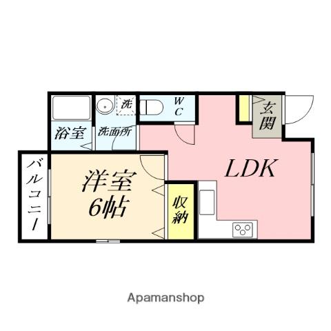ハッピープレイス湊Ⅰ(1LDK/1階)の間取り写真