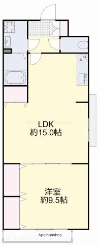 コニファープラザ新福(1LDK/2階)の間取り写真