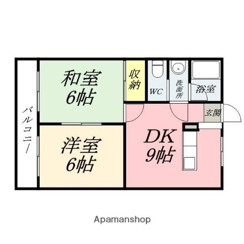 カサベルデ東山(2LDK/2階)の間取り写真