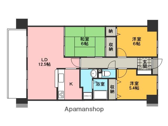 アルファステイツ西市ツインズⅠ(3LDK/8階)の間取り写真