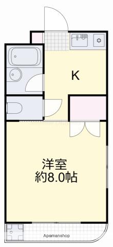 サンシャイン岡(1K/2階)の間取り写真