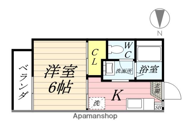ハウスイソシマ(1K/2階)の間取り写真