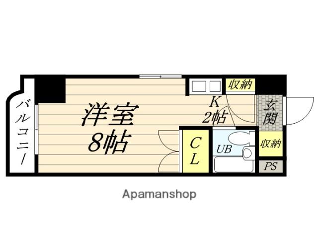 アルファ大供(ワンルーム/4階)の間取り写真