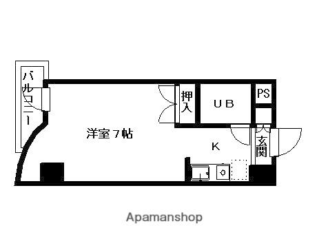 アルファ春日町(ワンルーム/6階)の間取り写真