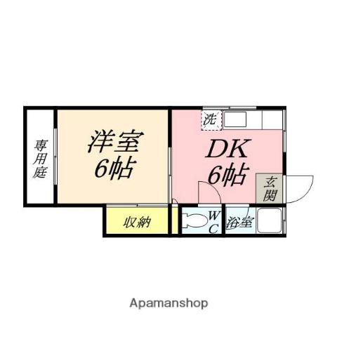 清心コーポ(1DK/1階)の間取り写真