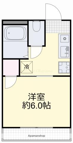 富田ハイツ(1K/3階)の間取り写真