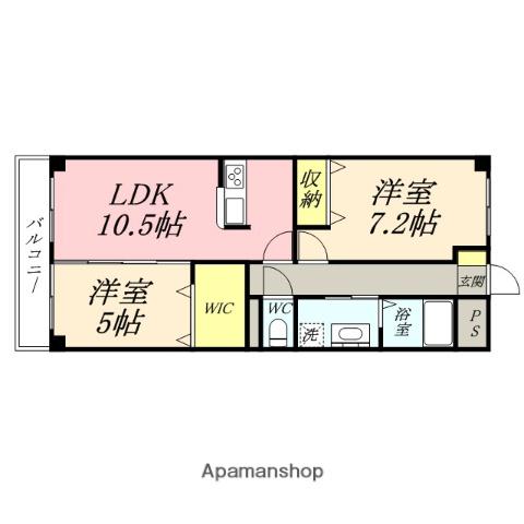 深可ヒュッテ(2LDK/3階)の間取り写真
