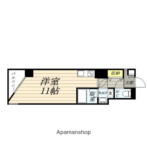 HIGHS TOP表町(ワンルーム/6階)の間取り写真