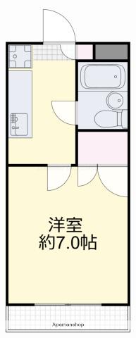 エトワール岡山(1K/1階)の間取り写真