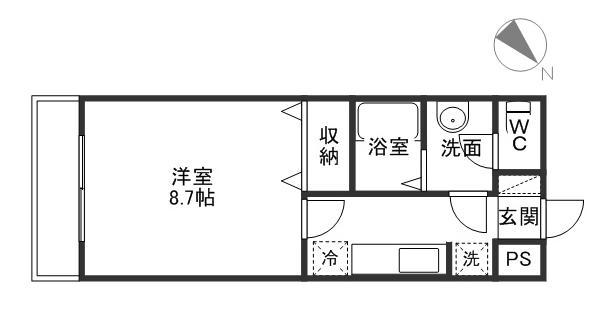 サンコート瀬戸Ⅱ(1K/1階)の間取り写真