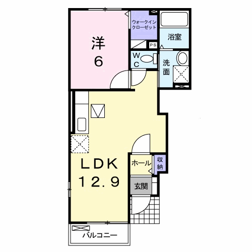 TSSQUARE雅(1LDK/1階)の間取り写真