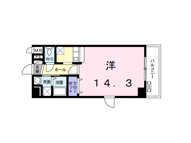 リョーアイ(ワンルーム/4階)の間取り写真