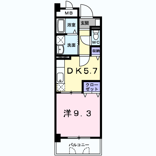 サンフォレスタ上道(1DK/3階)の間取り写真