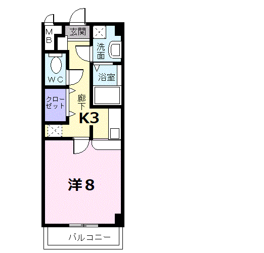 SMALL LUXURY(1K/2階)の間取り写真