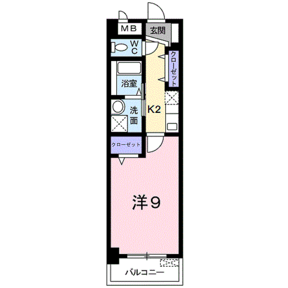 プラシード倉敷(1K/8階)の間取り写真