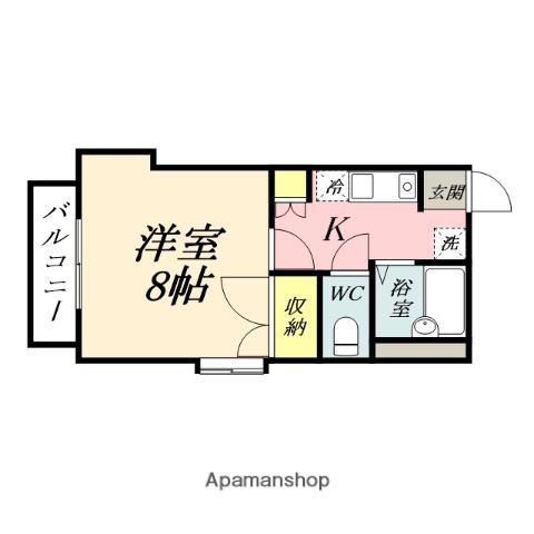 メゾンフェスタ浜(1K/2階)の間取り写真