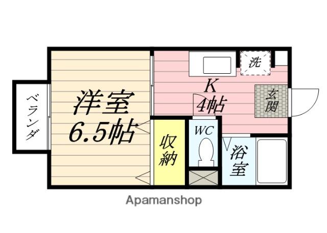 エクセルB棟(1K/1階)の間取り写真