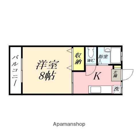 高津コーポ(1K/2階)の間取り写真