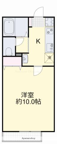 ツイン・ウッズ1(1K/1階)の間取り写真