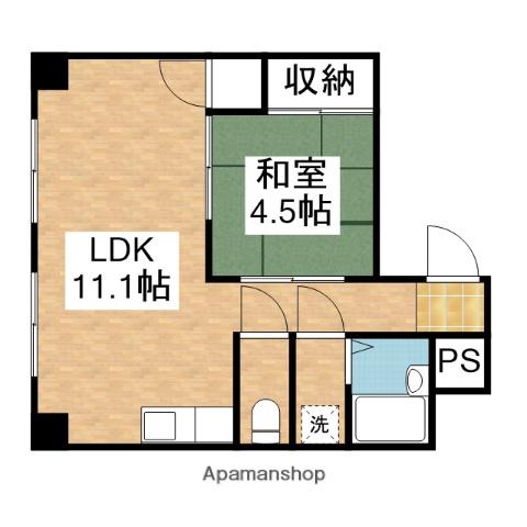 エスコ桑田マンションⅡ(1LDK/3階)の間取り写真