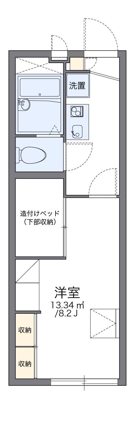 レオパレスよねぐらⅡ(1K/1階)の間取り写真