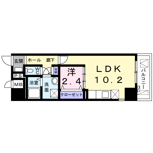 グランツコートⅡ(1LDK/4階)の間取り写真