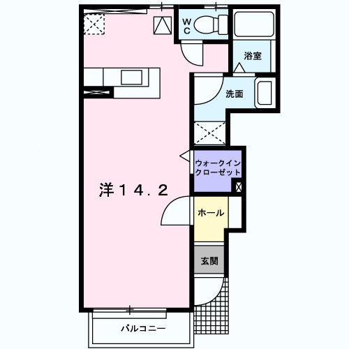 ミーテ・NA(ワンルーム/1階)の間取り写真