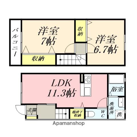 プリムローズ福島(2LDK)の間取り写真