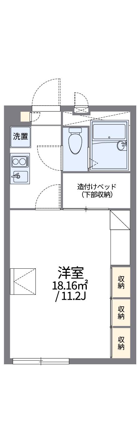 レオパレス福岡C(1K/2階)の間取り写真