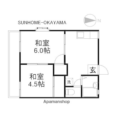 メゾン平野A(2DK/1階)の間取り写真