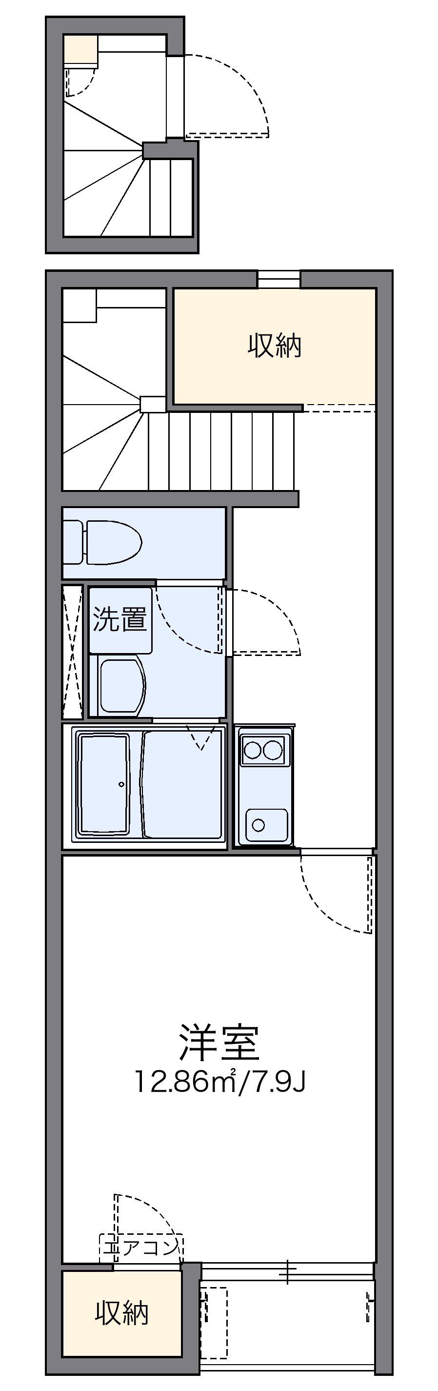 レオネクスト富町Ⅰ(1K/2階)の間取り写真