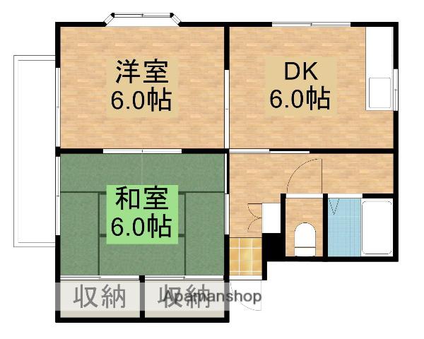 シャトレ入川(2DK/1階)の間取り写真