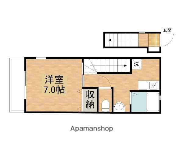 オーシャンズ(1K/2階)の間取り写真