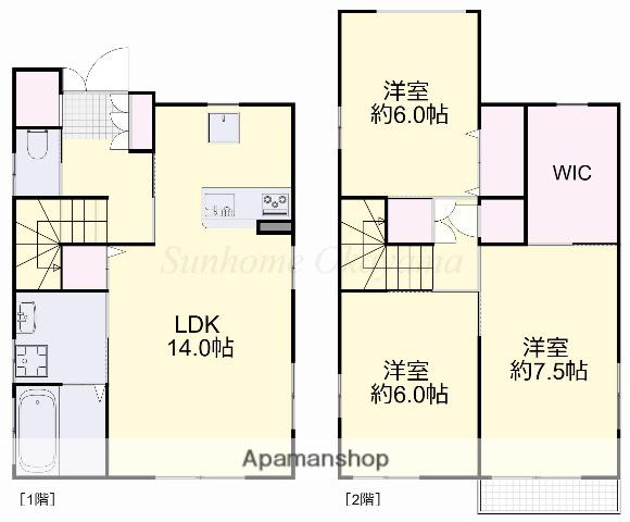 宇野線 備前西市駅 徒歩48分 2階建 築11年(3LDK)の間取り写真