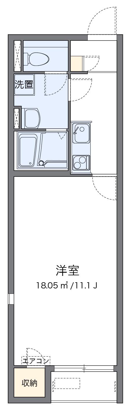 レオネクストグリーン館(1K/2階)の間取り写真