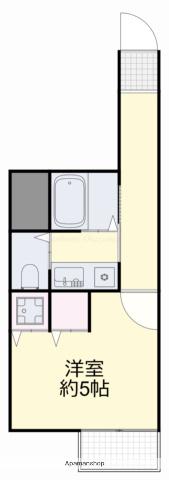KM大元駅前(1K/6階)の間取り写真