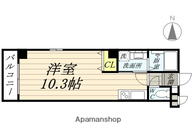 BELLAGIO(ワンルーム/1階)の間取り写真