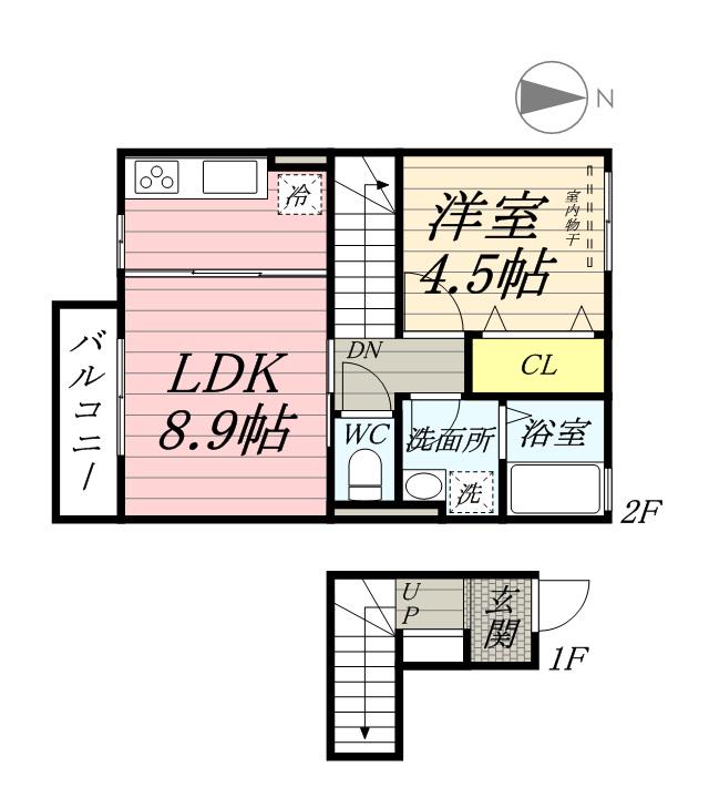 クレア メゾン(1LDK/2階)の間取り写真