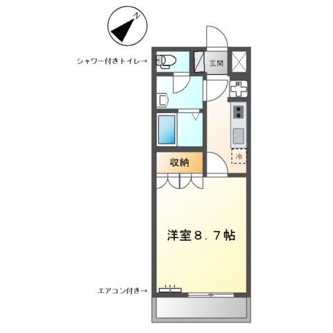 サンコート瀬戸Ⅱ(1K/2階)の間取り写真