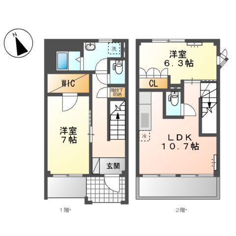 グレイスサンハイムⅡ(2LDK/1階)の間取り写真