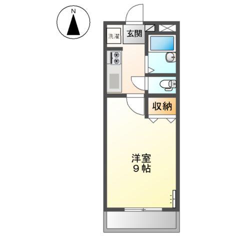しあんくれーる(1K/2階)の間取り写真