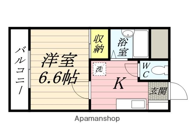 ポテト国富(1K/4階)の間取り写真
